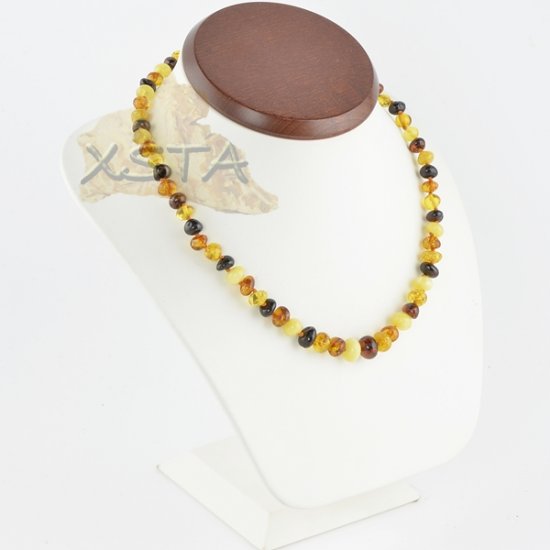 Amber necklace baroque multicolour polished